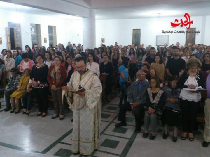 الإحتفال بذكرى سبت النور وقيامة يسوع المسيح في كنيسة أم النور في حي الأرمن بحمص
