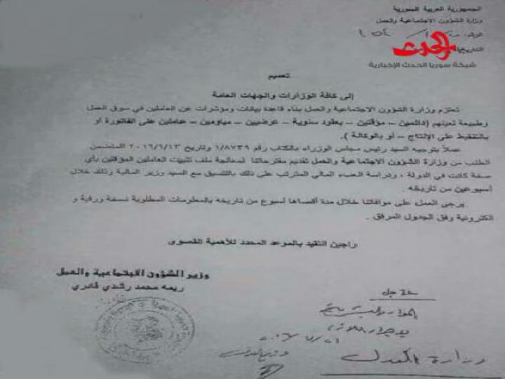 تثبيت العاملين المؤقتين على طاولة رئيس الحكومة المهندس خميس 