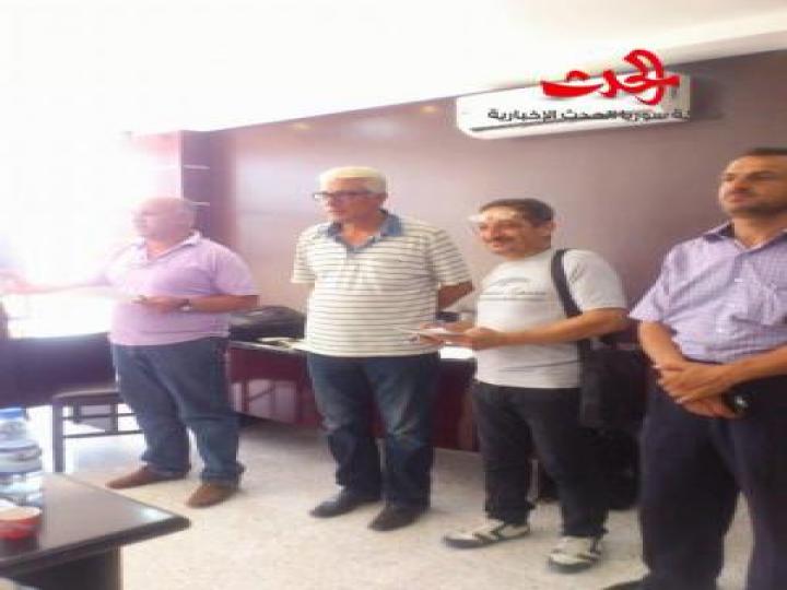  نقابة المهندسين في حمص تقيم مسابقة للشطرنج في مقر النقابة تأكيدا على عودة الحياة لمركز مدينة حمص