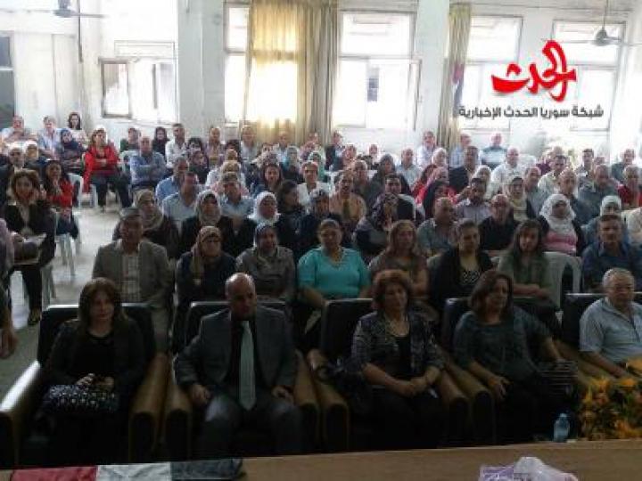 محاضرة في شعبة التربية بحمص من وحي انتصارات حرب تشرين 