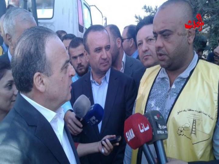 برئاسة المهندس خميس وفد حكومي يتفقد المنطقة الصناعية بمزرعة فضلون بريف دمشق