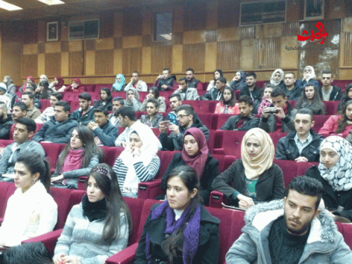 لقاءا تفاعليا بين فرع جامعة البعث لحزب البعث مع طلاب السنة الأولى لبعض الكليات 
