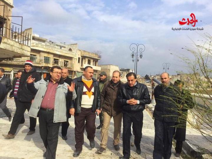 محافظ حلب يتفقد الجامع الأموي ومحيط القلعة 