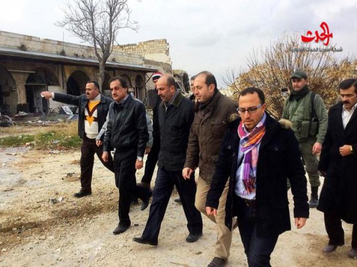 محافظ حلب يتفقد الجامع الأموي ومحيط القلعة 