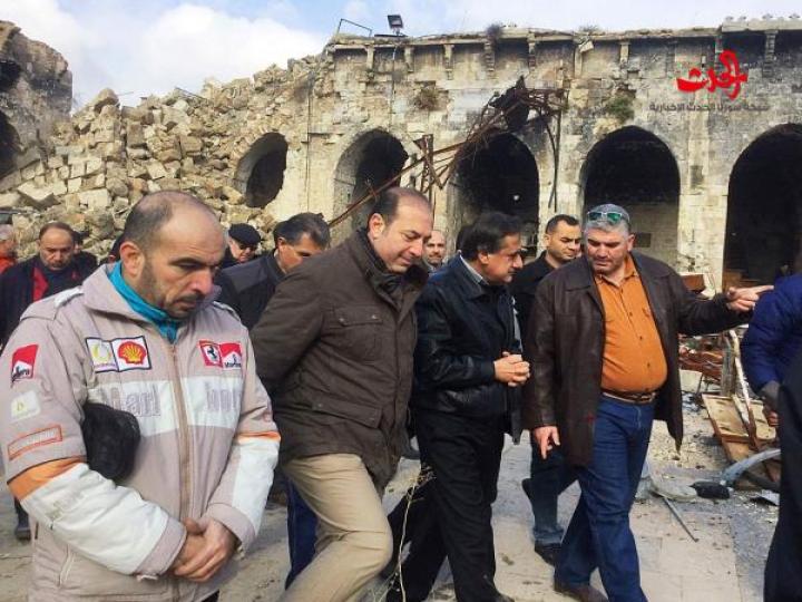محافظ حلب يتفقد الجامع الأموي ومحيط القلعة 
