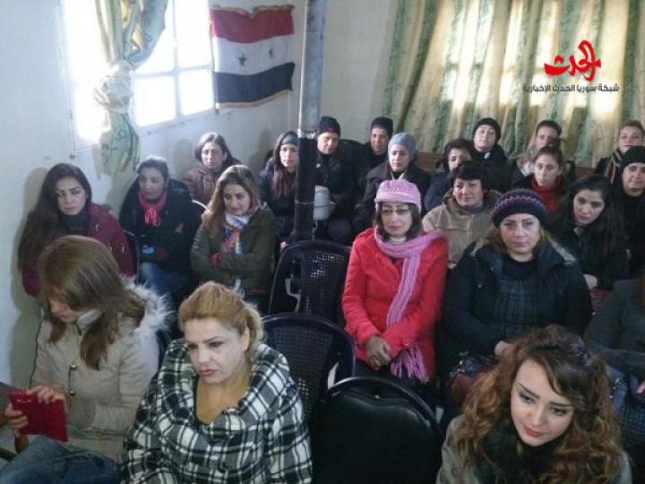 محاضرة العميد الركن رجب ديب في معهد خربة التين نورحول المرأة ونضالها 