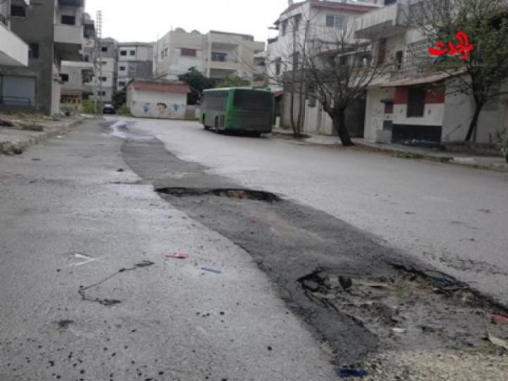 انهيارات في مشروع صرف صحي جديد الإنشاء في اللاذقية