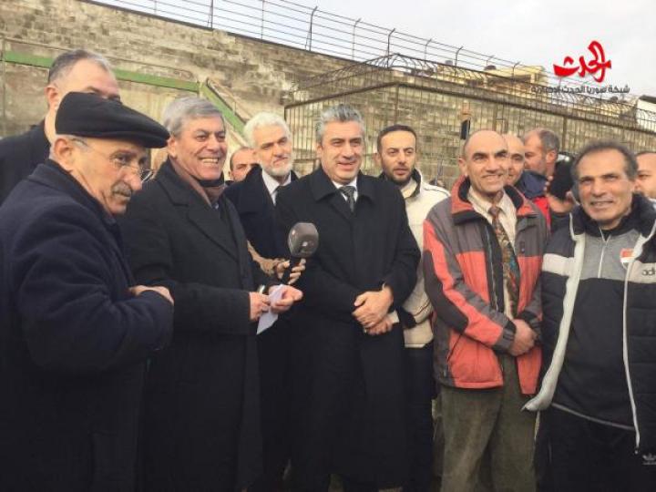 اللواء جمعة ووفد المكتب التنفيذي في حلب امتثالا لتوجيهات السيد الرئيس