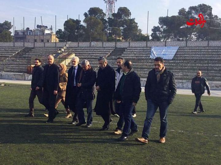 اللواء جمعة ووفد المكتب التنفيذي في حلب امتثالا لتوجيهات السيد الرئيس