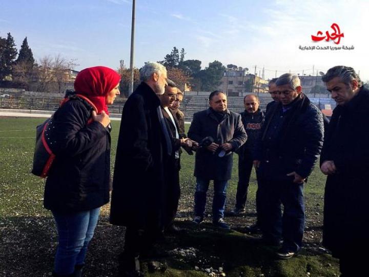 اللواء جمعة ووفد المكتب التنفيذي في حلب امتثالا لتوجيهات السيد الرئيس