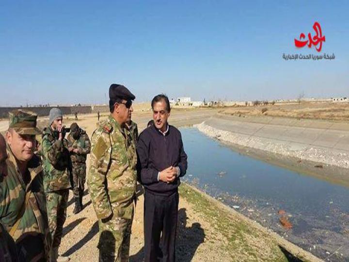 داعش يغرق القرى المحيطة بمحطة البابيري بريف حلب الشرقي  بمياه الفرات