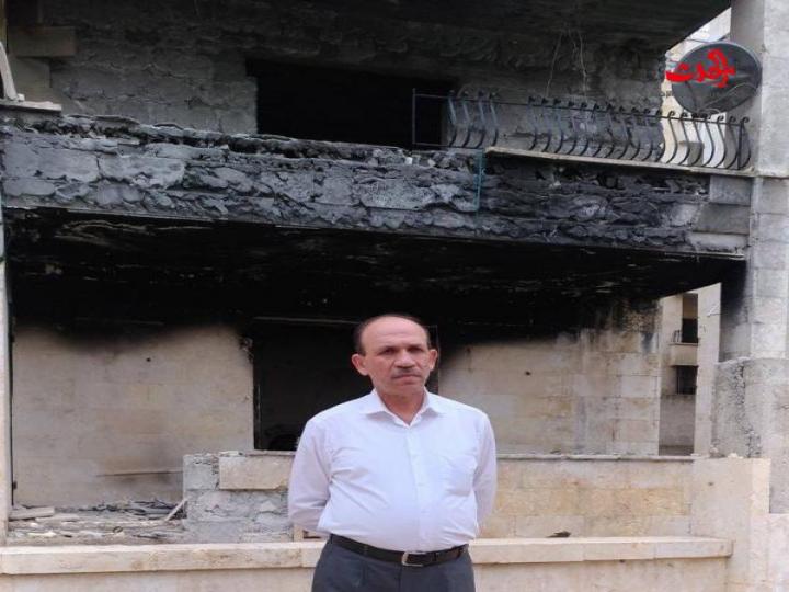 بالصور.. كيف وجد رئيس اتحاد الكتاب العرب في سورية بيته في حلب!!