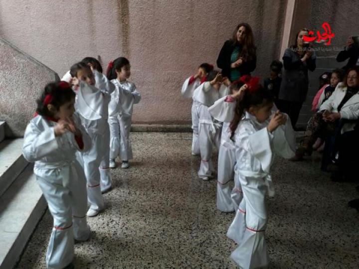                  الإحتفال بأعياد آذار في روضة طلائع البعث بحمص 