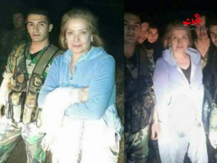 الفنانة رغدة مع جنود سوريين لـ6 ساعات ليلاً