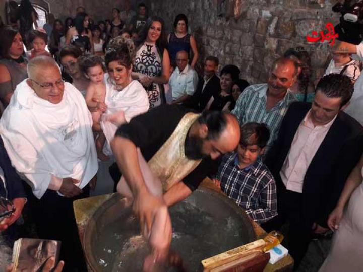 أسرة سورية الحدث تبارك للأستاذ عيسى طعمة صاحب فندق ومطعم سان جورج بعمادة أولاده وبعيد التجلي 