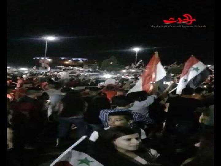 المنتخب السوري قد فعلها هكذا عبر السوريين  والشارع الحمصي عن فرحهتم