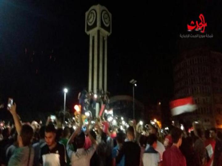 المنتخب السوري قد فعلها هكذا عبر السوريين  والشارع الحمصي عن فرحهتم