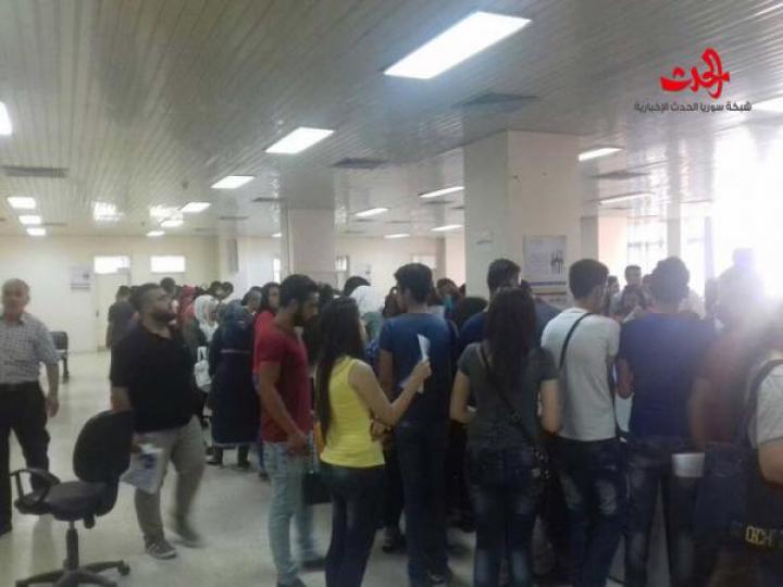 سورية الحدث بجولة ميدانية على مراكز تسجيل الطلبة على المفاضلة العامة في جامعة البعث  