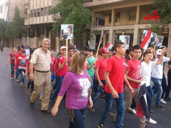                   كرنفال مركزي في حمص بمناسبة الذكرى 49 لتأسيس منظمة الشبيبة