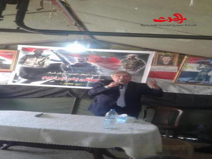 حفل تأبين للشهيد العميد مصطفى بدر إبراهيم في قرية برابو في حمص 