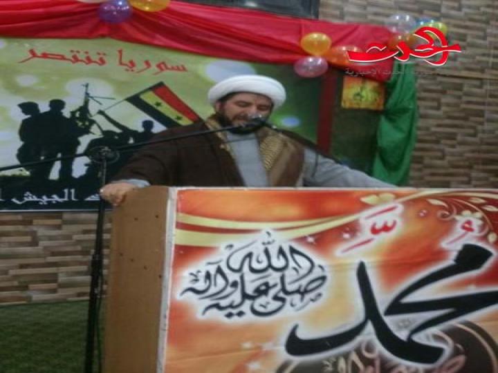 احتفالية خطابية في جامع زين العابدين بن علي في حمص بمناسبة انتصارات الجيش العربي السوري