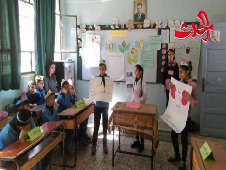          مشروع منهج صحي في مدرسة الشهيد اسامة صالح الوسوف في حمص 