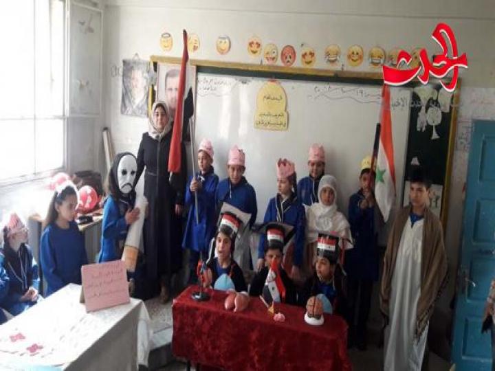            مشروع منهج صحي في مدرسة الإستقلال في حمص عن مضار التدخين  