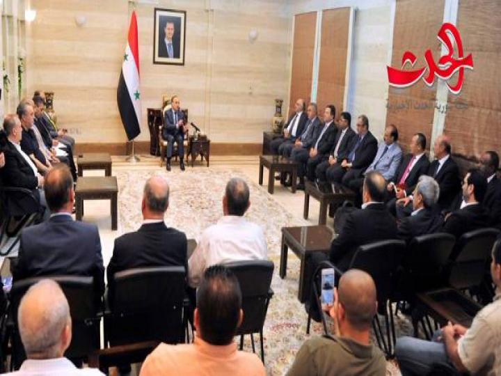 المهندس خميس يلتقي ممثلي الشركات ورجال الاعمال المشاركين في الدورة الحالية لمعرض دمشق الدولي