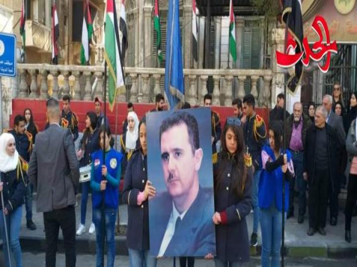 قيادة الشعبة الرابعة بدمشق تحتفل بذكرى ال8 من آذار المجيد