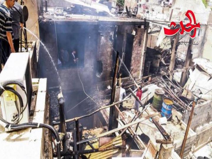 إخماد حريق في مبنى سكني بركن الدين في دمشق 