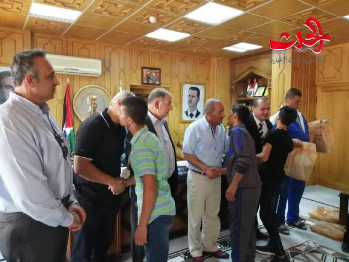 تكريم أبطال الأولمبياد الوطني بحضور امين فرع الحزب بدرعا