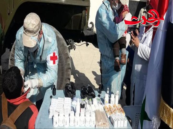  نحو 400 عائلة في مدينة تدمر مساعدات انسانية من روسيا