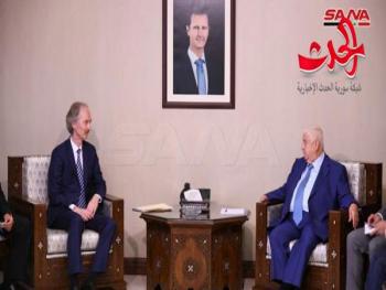  السيد وليد المعلم يستقبل غير بيدرسون المبعوث الخاص للأمين العام للأمم المتحدة إلى سورية 