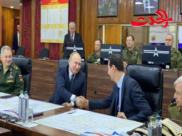 الرئيس بوتين يلتقي الرئيس الاسد في دمشق