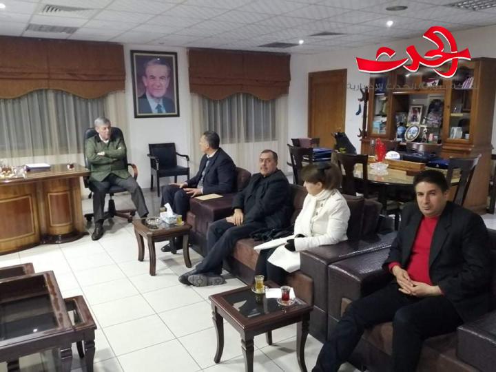 رئيس الإتحاد الرياضي العام يستقبل إدارة نادي الشعلة