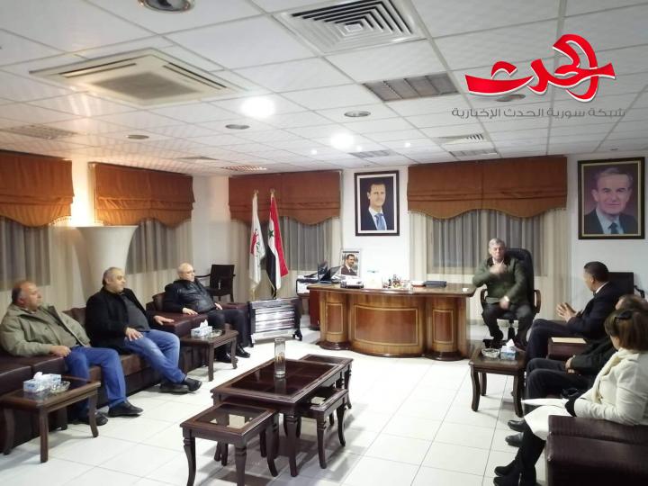 رئيس الإتحاد الرياضي العام يستقبل إدارة نادي الشعلة