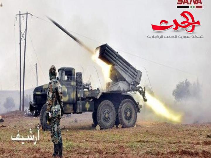 الجيش يرد على اعتداءات الإرهابيين على مدينة حلب بالقذائف ويدمر لهم منصات إطلاق ومدافع هاون
