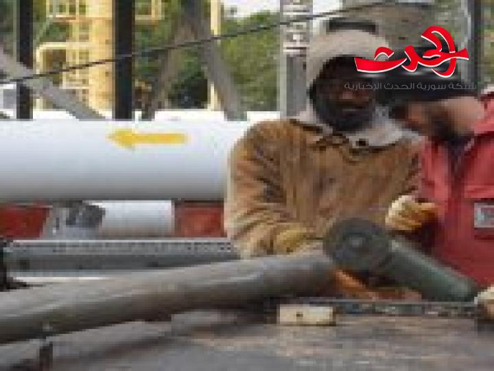 البدء بإصلاح الاضرار الناجمة عن الاعتداءات الارهابية على المنشآت النفطية في حمص
