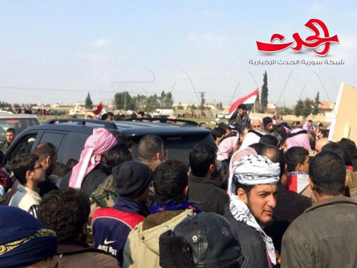 تجمع لابناء الحسكة في قرية خربة عمو دعما للجيش العربي السوري