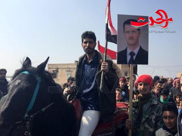 تجمع لابناء الحسكة في قرية خربة عمو دعما للجيش العربي السوري