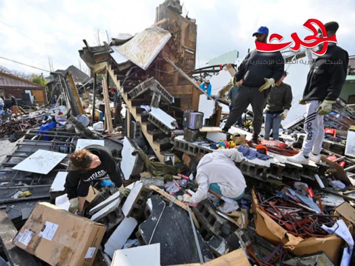 بالصور..آثار عواصف ولاية تينيسي