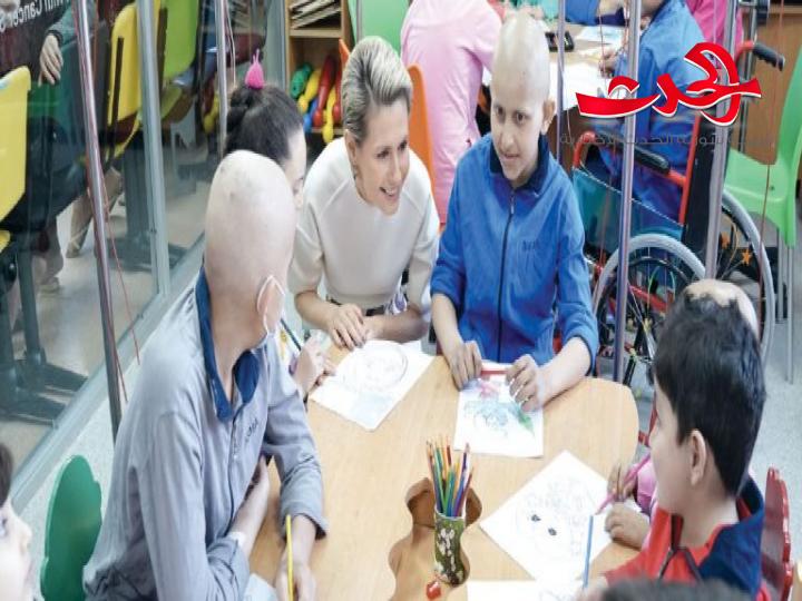 السيدة الاولى أسماء الأسد في احتفال توسع جمعية بسمة في البيروني