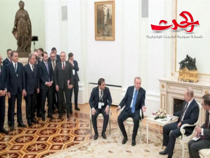 الرئيس بوتين يبحث مع اردوغان تنفيذ الاتفاق حول ادلب