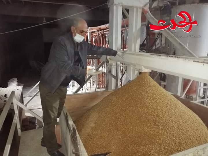 عمال مطحنة اليرموك يواصلون العمل ليل نهار لتأمين الطحين للمخابز 