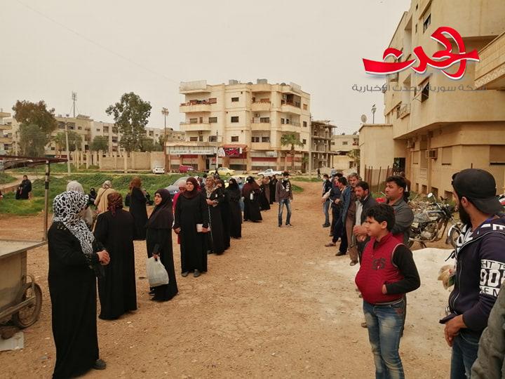 جمعية البستان الخيرية تبادر بتنظيم عملية الدور بصالات السورية للتجارة