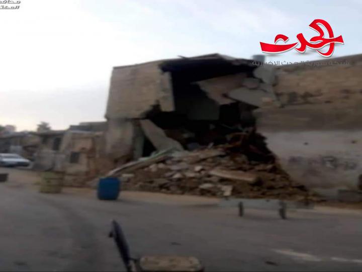 اصابة طفل رضيع في انهيار مبنى عربي قديم في الميدان