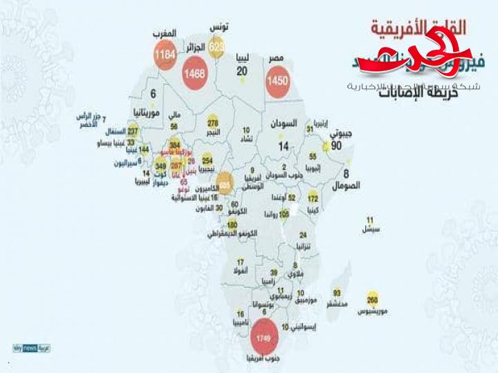 البلاد العربية الاكثر تأثرا بكورونا في إفريقيا