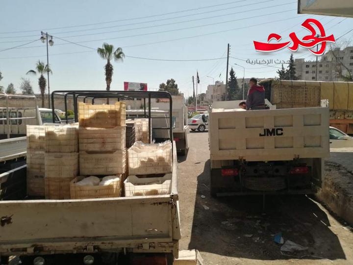السورية للتجارة تسيير سيارات جوالة لريف درعا وافتتاح منافذ في ازرع ونوى والصنمين والتربية والخدمات