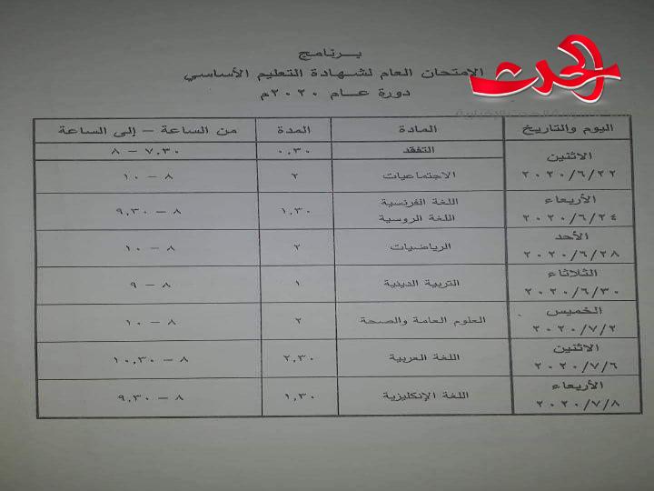 وزارة التربية تعدل البرامج الامتحانية للشهادات