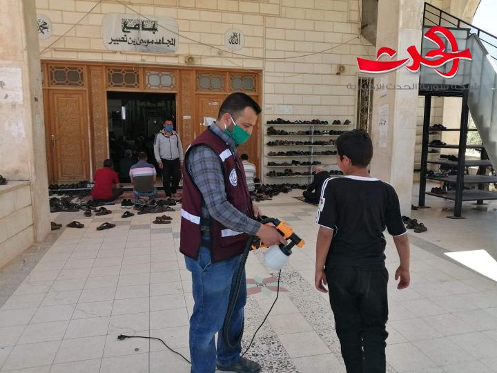 أداء صلاة الجمعة بمساجد درعا مع تطبيق الإجراءات الوقائية